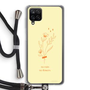 CaseCompany No rain no flowers: Samsung Galaxy A12 Transparant Hoesje met koord