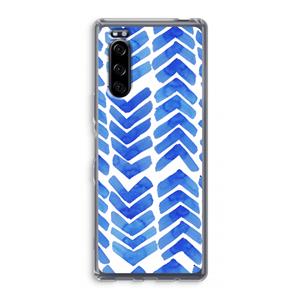 CaseCompany Blauwe pijlen: Sony Xperia 5 Transparant Hoesje