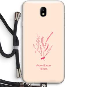 CaseCompany Where flowers bloom: Samsung Galaxy J7 (2017) Transparant Hoesje met koord