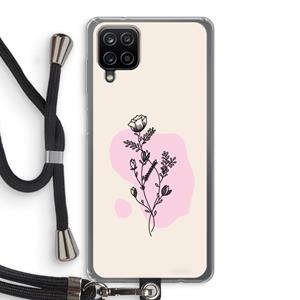 CaseCompany Roses are red: Samsung Galaxy A12 Transparant Hoesje met koord