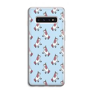 CaseCompany Eenhoorns overal: Samsung Galaxy S10 4G Transparant Hoesje