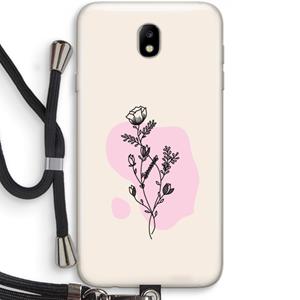 CaseCompany Roses are red: Samsung Galaxy J7 (2017) Transparant Hoesje met koord