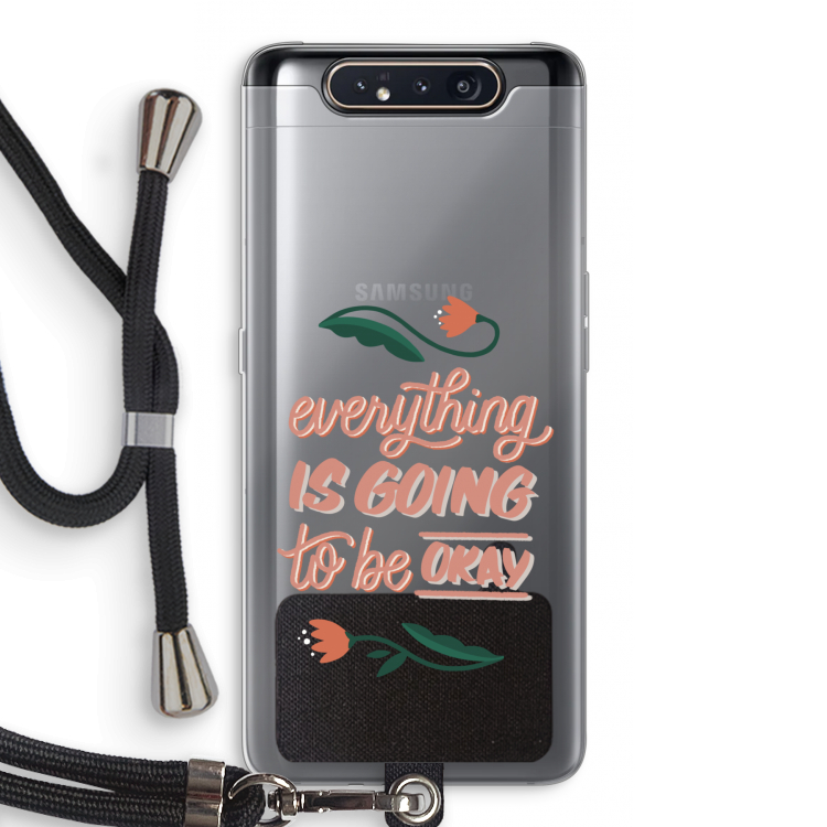 CaseCompany Optimistic flower girl: Samsung Galaxy A80 Transparant Hoesje met koord