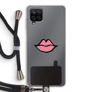 CaseCompany Kusje: Samsung Galaxy A12 Transparant Hoesje met koord