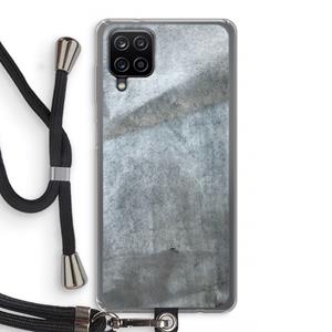 CaseCompany Grey Stone: Samsung Galaxy A12 Transparant Hoesje met koord
