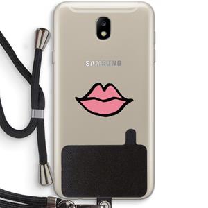CaseCompany Kusje: Samsung Galaxy J7 (2017) Transparant Hoesje met koord