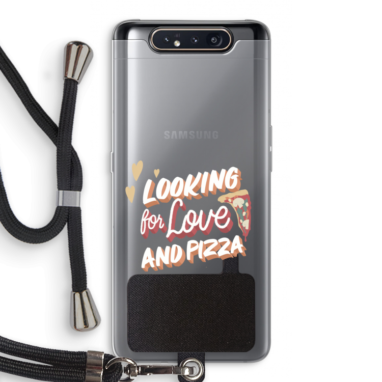 CaseCompany Pizza is the answer: Samsung Galaxy A80 Transparant Hoesje met koord