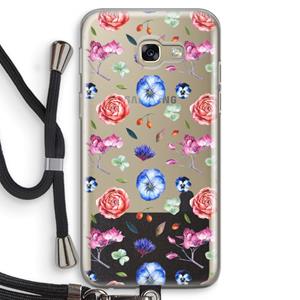 CaseCompany Bloemetjes: Samsung Galaxy A5 (2017) Transparant Hoesje met koord