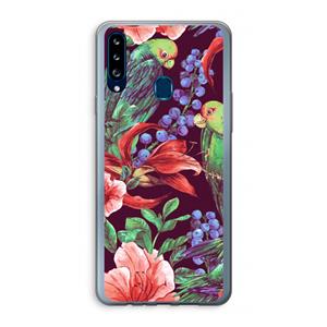 CaseCompany Papegaaien: Samsung Galaxy A20s Transparant Hoesje