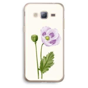 CaseCompany Purple poppy: Samsung Galaxy J3 (2016) Transparant Hoesje
