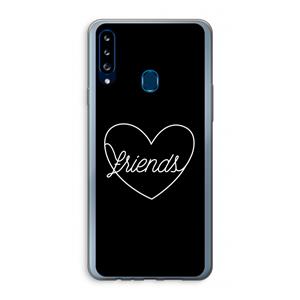 CaseCompany Friends heart black: Samsung Galaxy A20s Transparant Hoesje