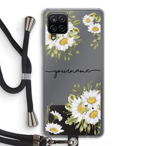 CaseCompany Daisies: Samsung Galaxy A12 Transparant Hoesje met koord