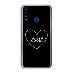 CaseCompany Best heart black: Samsung Galaxy A20s Transparant Hoesje