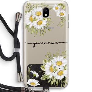 CaseCompany Daisies: Samsung Galaxy J7 (2017) Transparant Hoesje met koord