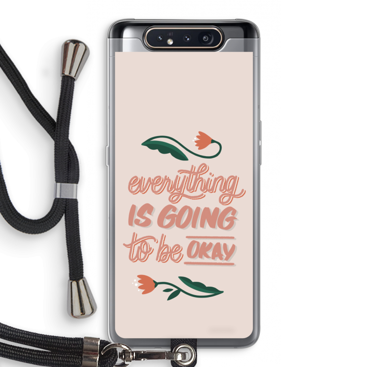 CaseCompany Optimistic flower girl: Samsung Galaxy A80 Transparant Hoesje met koord