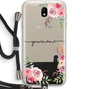 CaseCompany Rozen: Samsung Galaxy J7 (2017) Transparant Hoesje met koord