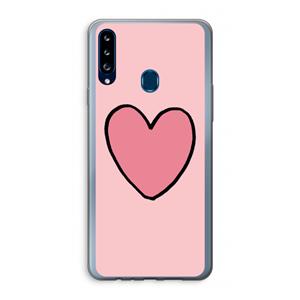 CaseCompany Hartje: Samsung Galaxy A20s Transparant Hoesje