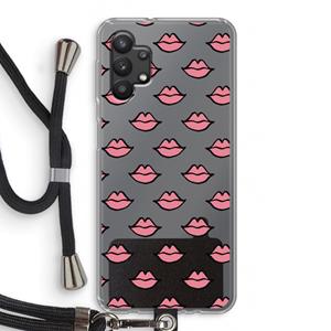CaseCompany Lipjes: Samsung Galaxy A32 5G Transparant Hoesje met koord