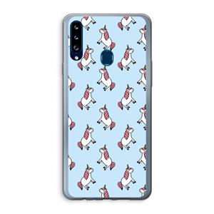 CaseCompany Eenhoorns overal: Samsung Galaxy A20s Transparant Hoesje