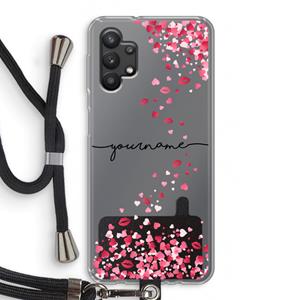 CaseCompany Hartjes en kusjes: Samsung Galaxy A32 5G Transparant Hoesje met koord