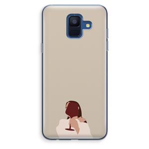 CaseCompany I drink wine: Samsung Galaxy A6 (2018) Transparant Hoesje