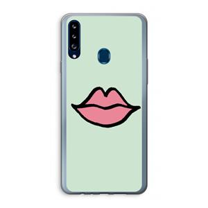 CaseCompany Kusje: Samsung Galaxy A20s Transparant Hoesje