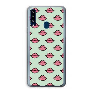 CaseCompany Lipjes: Samsung Galaxy A20s Transparant Hoesje