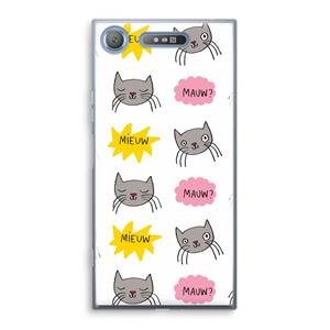 CaseCompany Meow: Sony Xperia XZ1 Transparant Hoesje