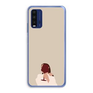 CaseCompany I drink wine: Xiaomi Redmi 9T Transparant Hoesje