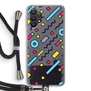 CaseCompany 8-bit N°8: Samsung Galaxy A32 5G Transparant Hoesje met koord