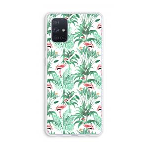 CaseCompany Flamingo bladeren: Galaxy A71 Transparant Hoesje