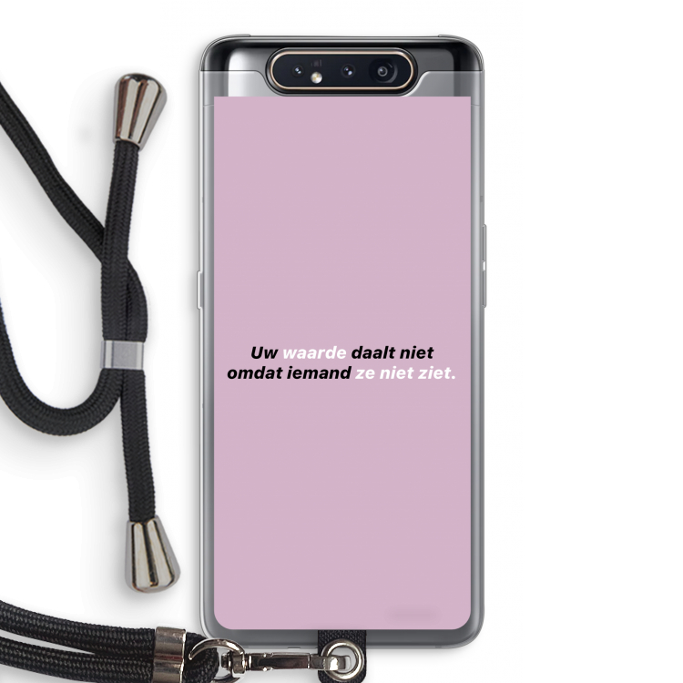 CaseCompany uw waarde daalt niet: Samsung Galaxy A80 Transparant Hoesje met koord