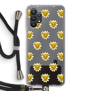 CaseCompany Leeuwenkoppen: Samsung Galaxy A32 5G Transparant Hoesje met koord