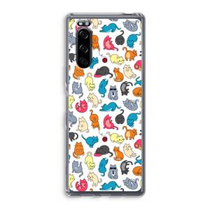 CaseCompany Kleurrijke katten: Sony Xperia 5 Transparant Hoesje
