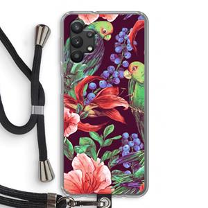 CaseCompany Papegaaien: Samsung Galaxy A32 5G Transparant Hoesje met koord