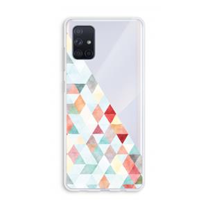 CaseCompany Gekleurde driehoekjes pastel: Galaxy A71 Transparant Hoesje