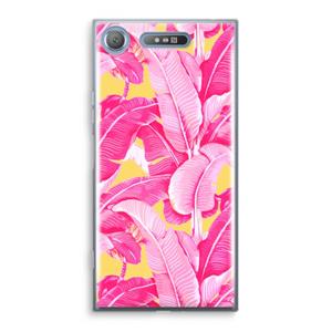 CaseCompany Pink Banana: Sony Xperia XZ1 Transparant Hoesje