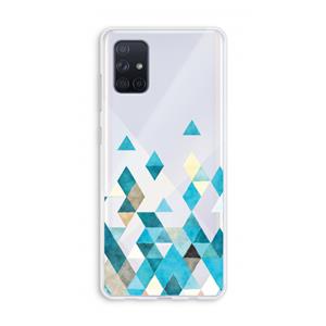 CaseCompany Gekleurde driehoekjes blauw: Galaxy A71 Transparant Hoesje