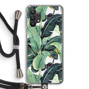 CaseCompany Bananenbladeren: Samsung Galaxy A32 5G Transparant Hoesje met koord