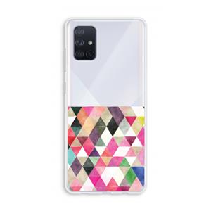 CaseCompany Gekleurde driehoekjes: Galaxy A71 Transparant Hoesje