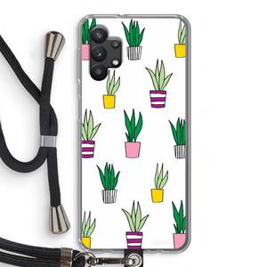 CaseCompany Sanseveria: Samsung Galaxy A32 5G Transparant Hoesje met koord