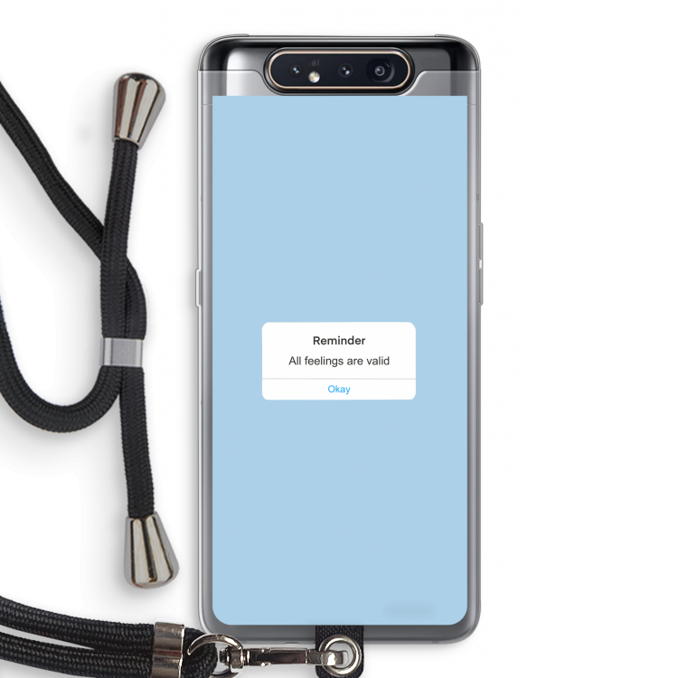 CaseCompany Reminder: Samsung Galaxy A80 Transparant Hoesje met koord