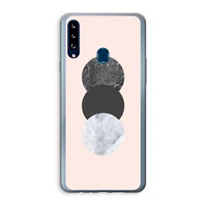 CaseCompany Marmeren cirkels: Samsung Galaxy A20s Transparant Hoesje