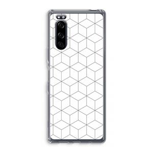 CaseCompany Zwart-witte kubussen: Sony Xperia 5 Transparant Hoesje