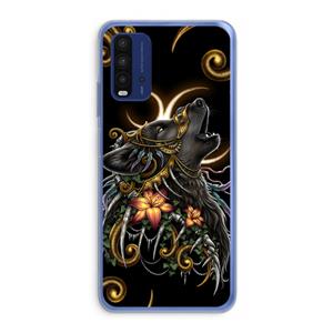 CaseCompany Huilende Wolf: Xiaomi Redmi 9T Transparant Hoesje