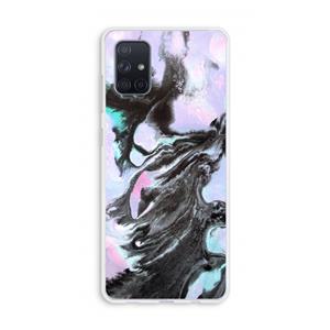 CaseCompany Pastel zwart: Galaxy A71 Transparant Hoesje