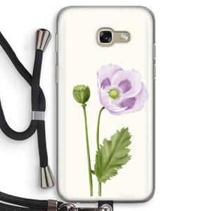 CaseCompany Purple poppy: Samsung Galaxy A5 (2017) Transparant Hoesje met koord