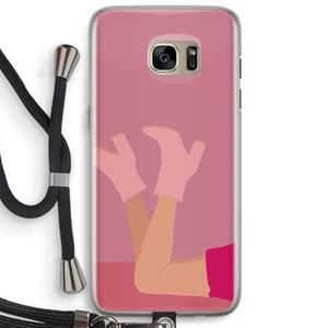 CaseCompany Pink boots: Samsung Galaxy S7 Edge Transparant Hoesje met koord