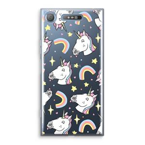 CaseCompany Rainbow Unicorn: Sony Xperia XZ1 Transparant Hoesje