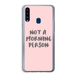 CaseCompany Morning person: Samsung Galaxy A20s Transparant Hoesje